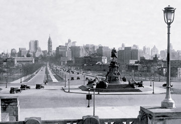 « view of philadelphias from art musée steps » par bibliothèque de philadelphia, reproduction de photo gratuite