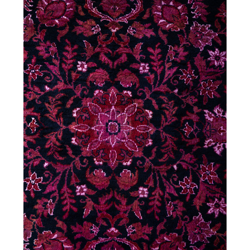 Overdyed Hand-Knotted Wool Modern-Contemporary Purple Area Rug 8' 0" x 9' 9"