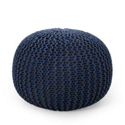 Bordeaux  Knitted Cotton Round Pouf