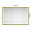 Miroir de salle de bain 48 po x 72 po à DEL, fixation murale avec structure en aluminium, brouillard, 3 modes de couleur, éclairage à intensité variable en continu, bord brossé doré 48 po x 72 po, technologie de brouillard, températures, luminosité réglable
