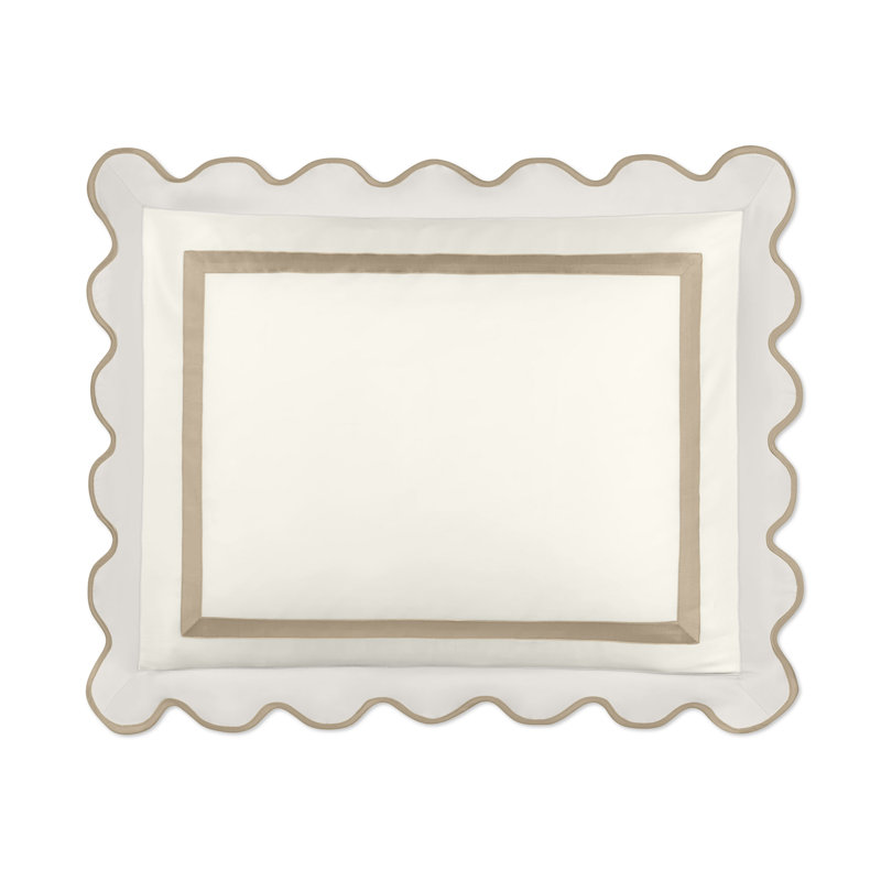 Portofino 100% Cotton Sham, Ivory/Oyster/Candlelight, Standard