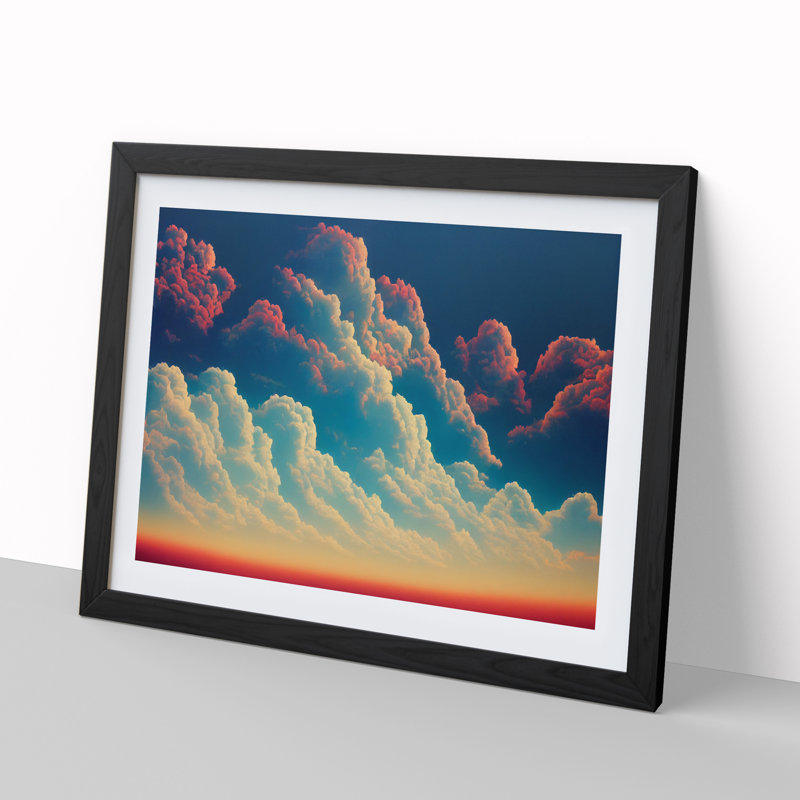 Gracious Clouds - Single Picture Frame Print, Black Framed, 46cm H x 64cm W x 2cm D