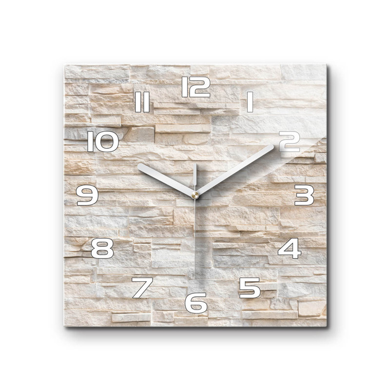 Idzik Glass Wall Clock, White/Beige