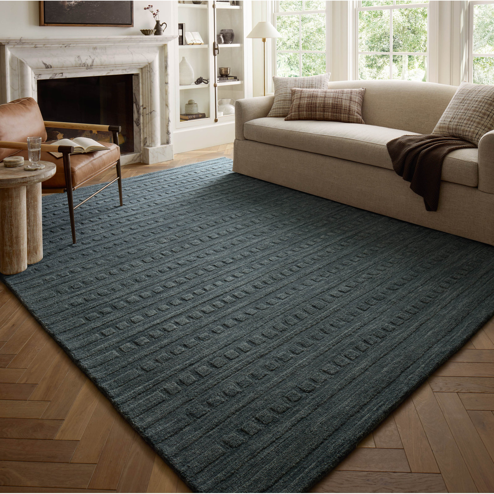 Chris Loves Julia x Loloi Bradley Teal Rug, Rectangle 5' x 7'6"
