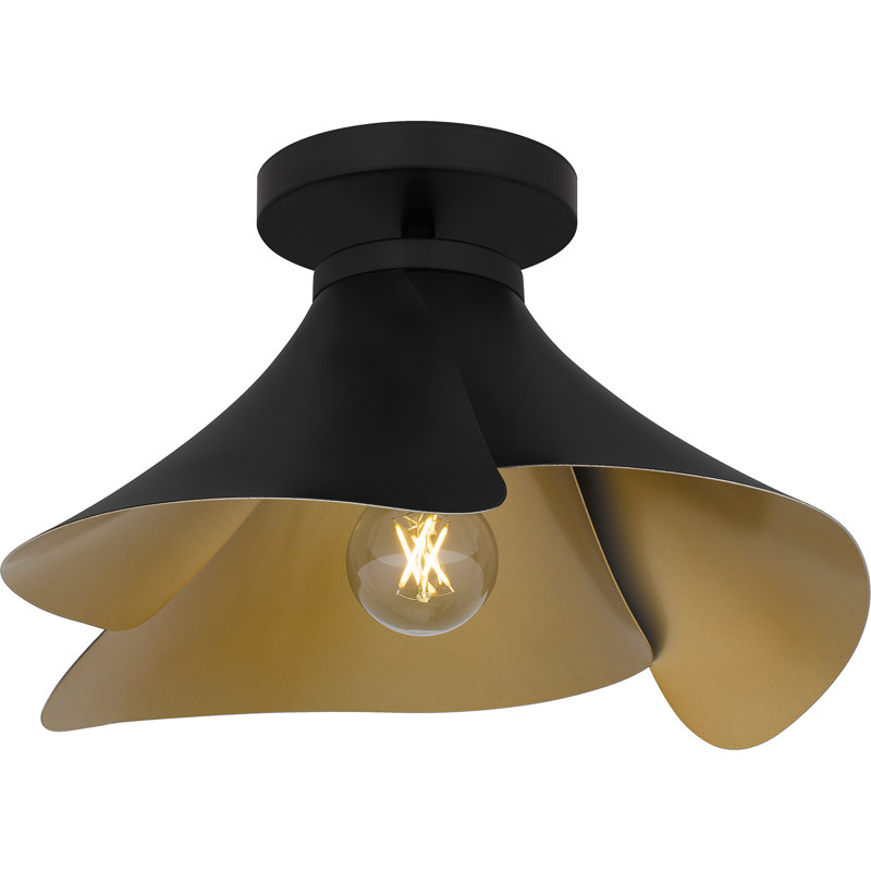 Plafonnier semi-encastré 1 lumière Jovank, Noir mat