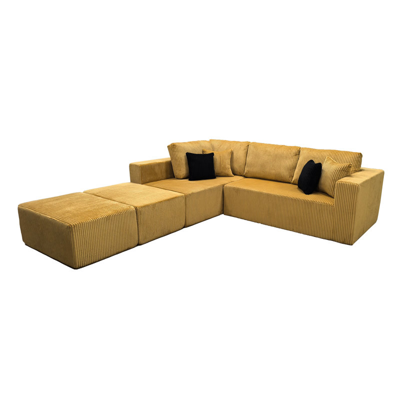 Fernvale Modular Boneless Sectional, Ginger Corduroy