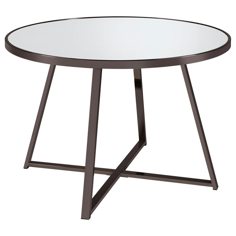 Jannifer Round Glass Top Metal Base Dining Table
