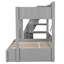 Lit simple superposé au dessus d'un lit double avec escalier de rangement, lit gigogne et tablettes - Lit pour enfant peu encombrant, gris-1377028464