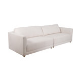 Hokku Designs 114" Trent Sofa In Pristine White – Durable Rubber Wood & Plywood Frame, Luxurious Non-Woven Fabric, Perfect Addition For A Cozy Living Space