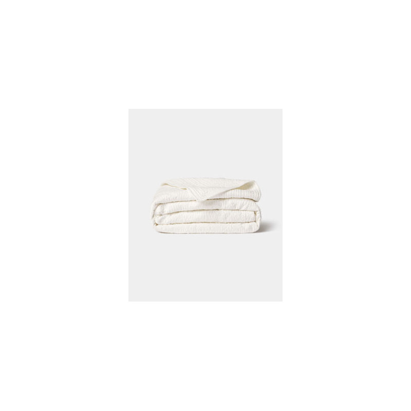 Abigail White Hand-Stitched Cotton Quilt, King Quilt