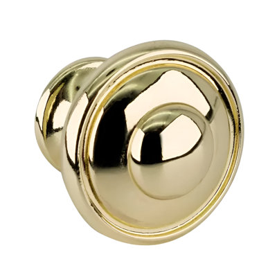 Brixwell BXB320035 Transitional Kitchen Cabinet Knob, 1-3/16" Diameter, Zinc, Polished Brass Finish