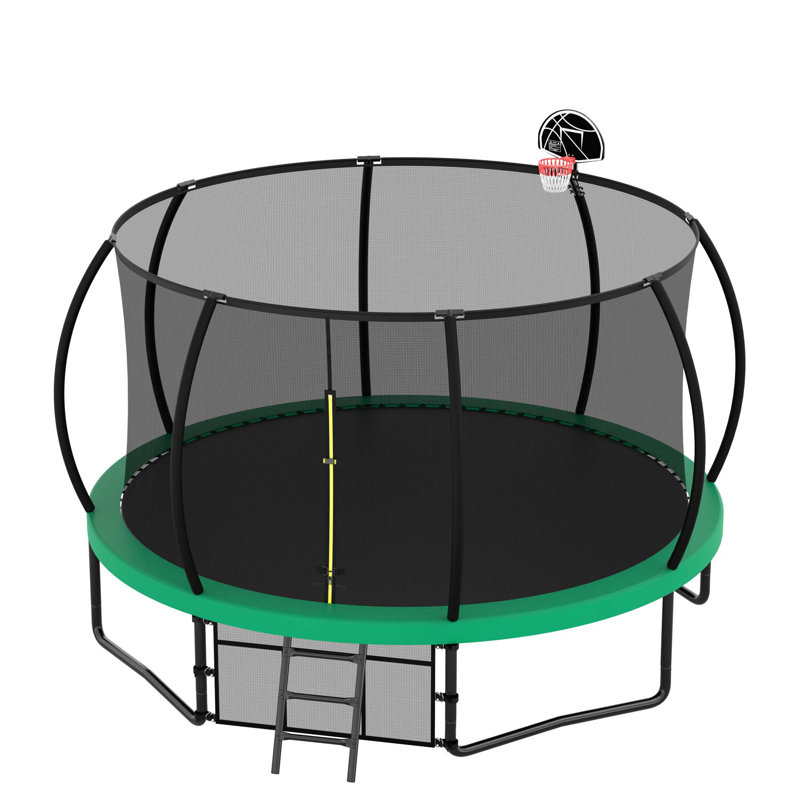 Trampoline récréatif extérieur avec sécurité et caractéristiques conviviales, Vert