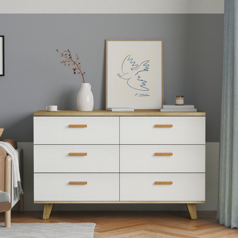 Commode à tiroirs avec poignée en bois massif pour une utilisation dans plusieurs pièces