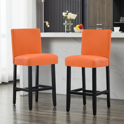Upholstered Bar Stool With Solid Wood Frame