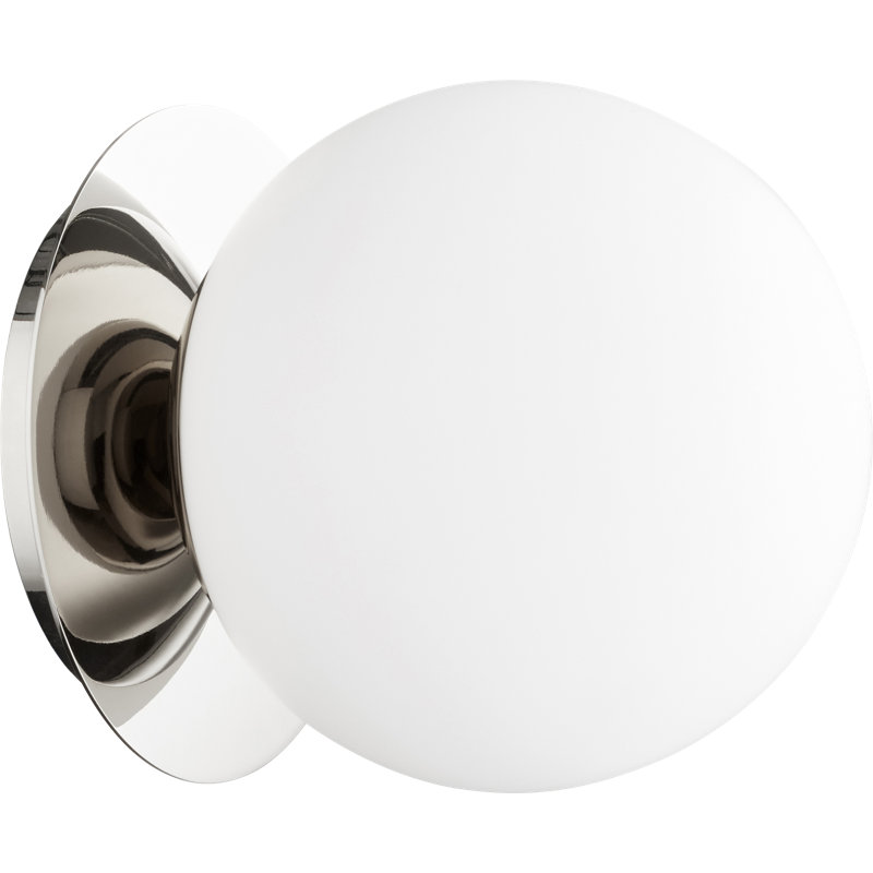 Cass Glass Flush Mount, Polished Nickel