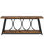 Console industrielle très longue de 70,9 po, canapé étroit derrière le canapé avec tablettes de rangement à 2 niveaux, table d'appoint pour l'entrée et le couloir pour le salon, brun rustique avec structure en métal noir-31774604-31774605