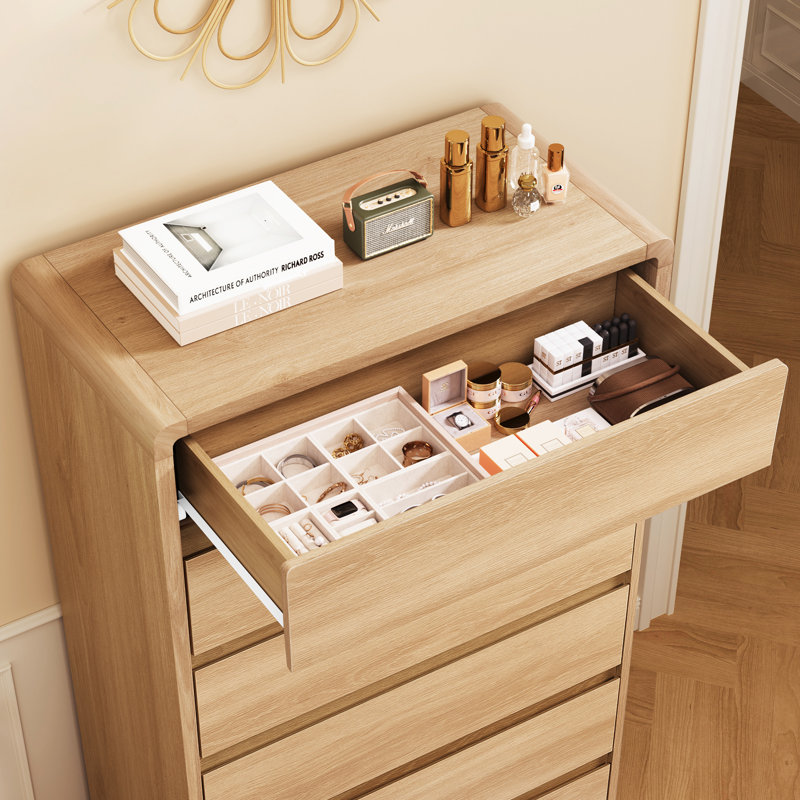 Commode 6 tiroirs avec station de charge et lumières DEL