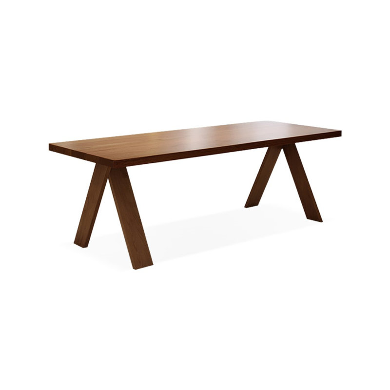 Bureau rectangulaire en bois massif noyer clair, 29.53" H x 70.87" W x 31.5" D