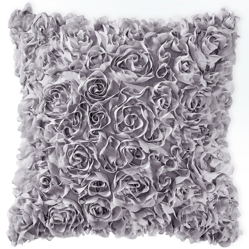 Coussin décoratif, 16 po x 16 po, Gris