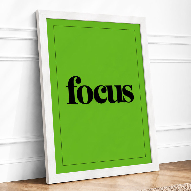 Focus Typography - Framed Print, A4 - 29.7 x 21.0 cm, White