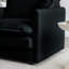 Fauteuil en chenille noir - Assise simple en tissu d'assise simple avec rembourrage en éponge de qualité