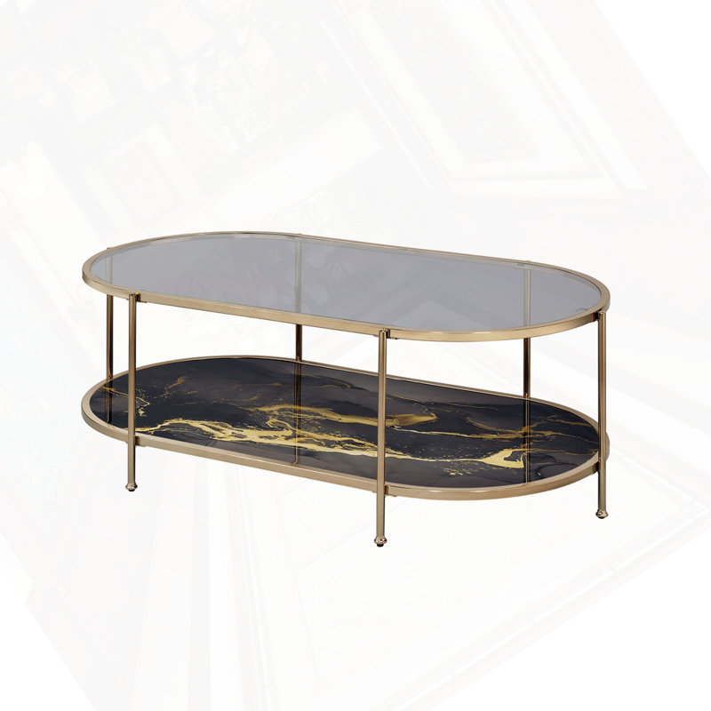 Table basse en verre et champagne