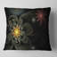 Petite fleur jaune fractale jaune en noir - coussin à imprimé floral-30722497-30722500