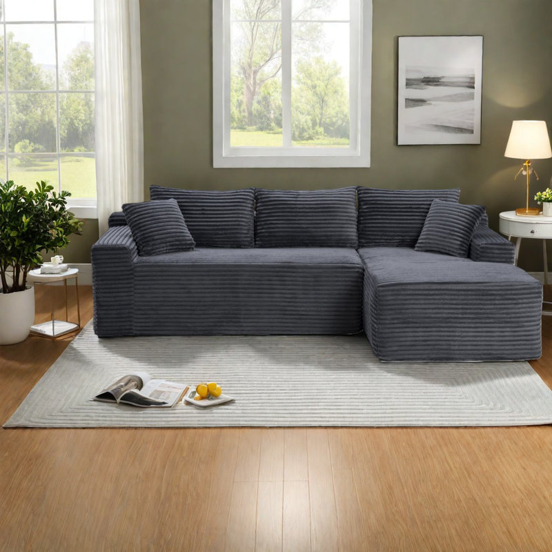 Canapé modulaire en velours côtelé 94,5 pouces Compression Cloud