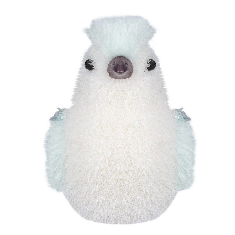 Oiseau de Noël 4,25 "vert clair avec paillettes