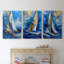 Sea and Shore Series XVIII - Ensemble de 3 toiles tendues avec châssis - Prêt à être accroché-107311012