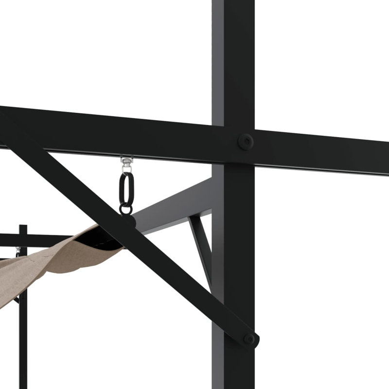 Audrius Metal BBQ Gazebo, Taupe, 292cm H x 395cm W x 230cm D