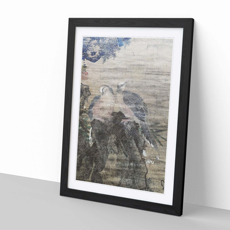 Birds by Lu Ji - Framed Print, 50cm H x 35cm W x 2cm D, Black