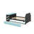 Full Size Wood Daybed With Trundle,Desk And USB-1445991405