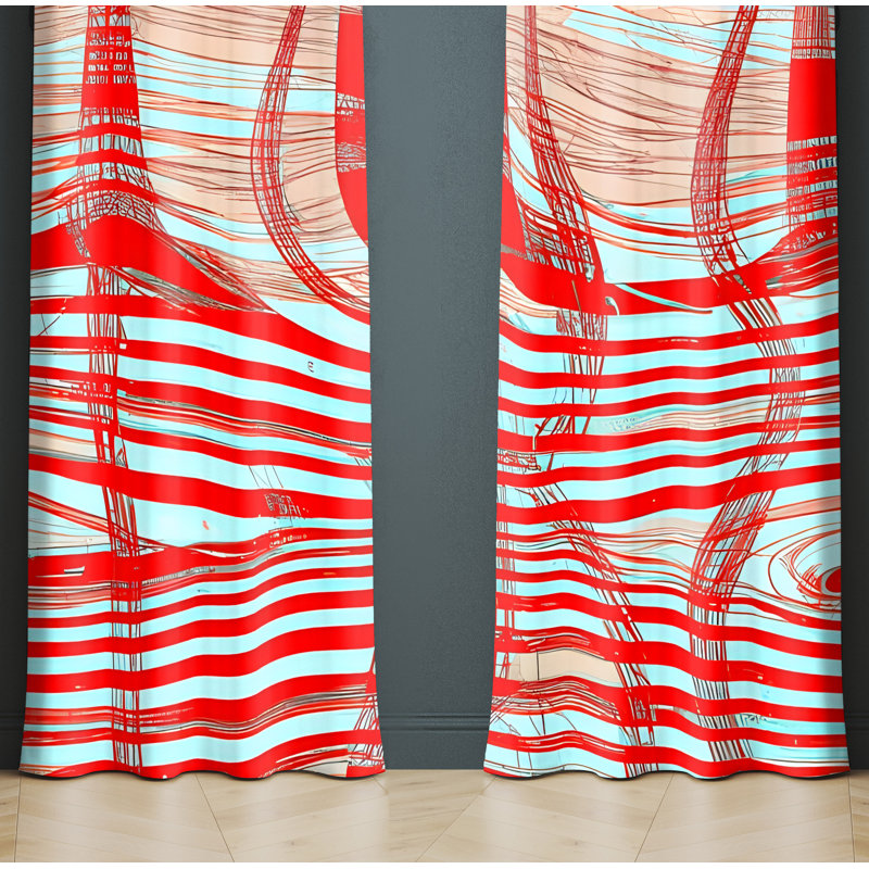 Alar Polyester Semi Sheer Curtain Panel Pair, 20" W x 52" L