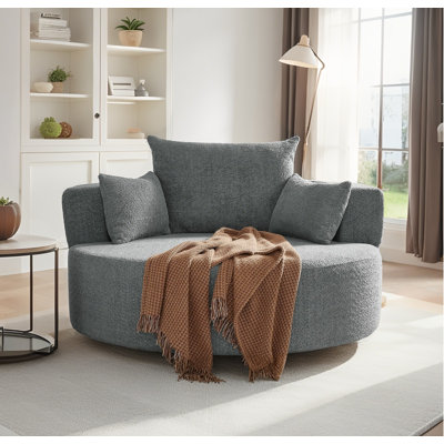 360° Swivel Chair Swivel Round Sofa Chair With 3 Removable Pillows