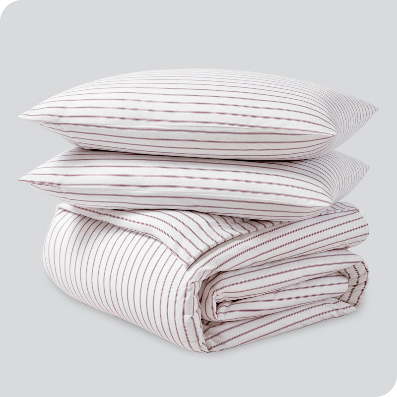 Gray Full/Queen Cotton Flannel Duvet Cover Set
