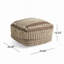 Grand pouf rustique en laine et coton