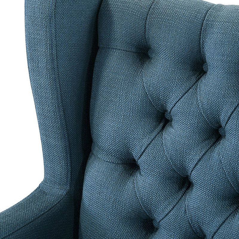 Fauteuil rembourré Bekka l 30,59 po, Lin bleu