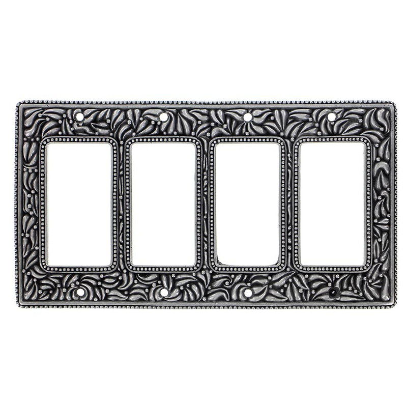 San Michele 4-Gang Rocker Wall Plate, Vintage Pewter