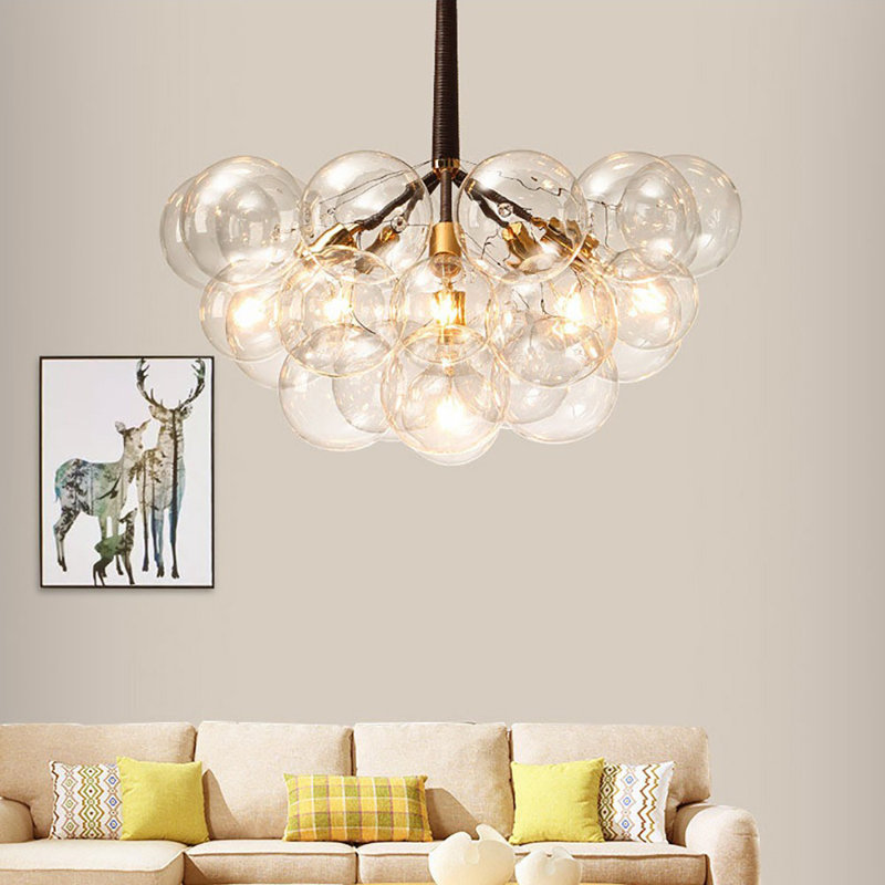 Lustre sphérique unique à 6 lumières Metson, Noir