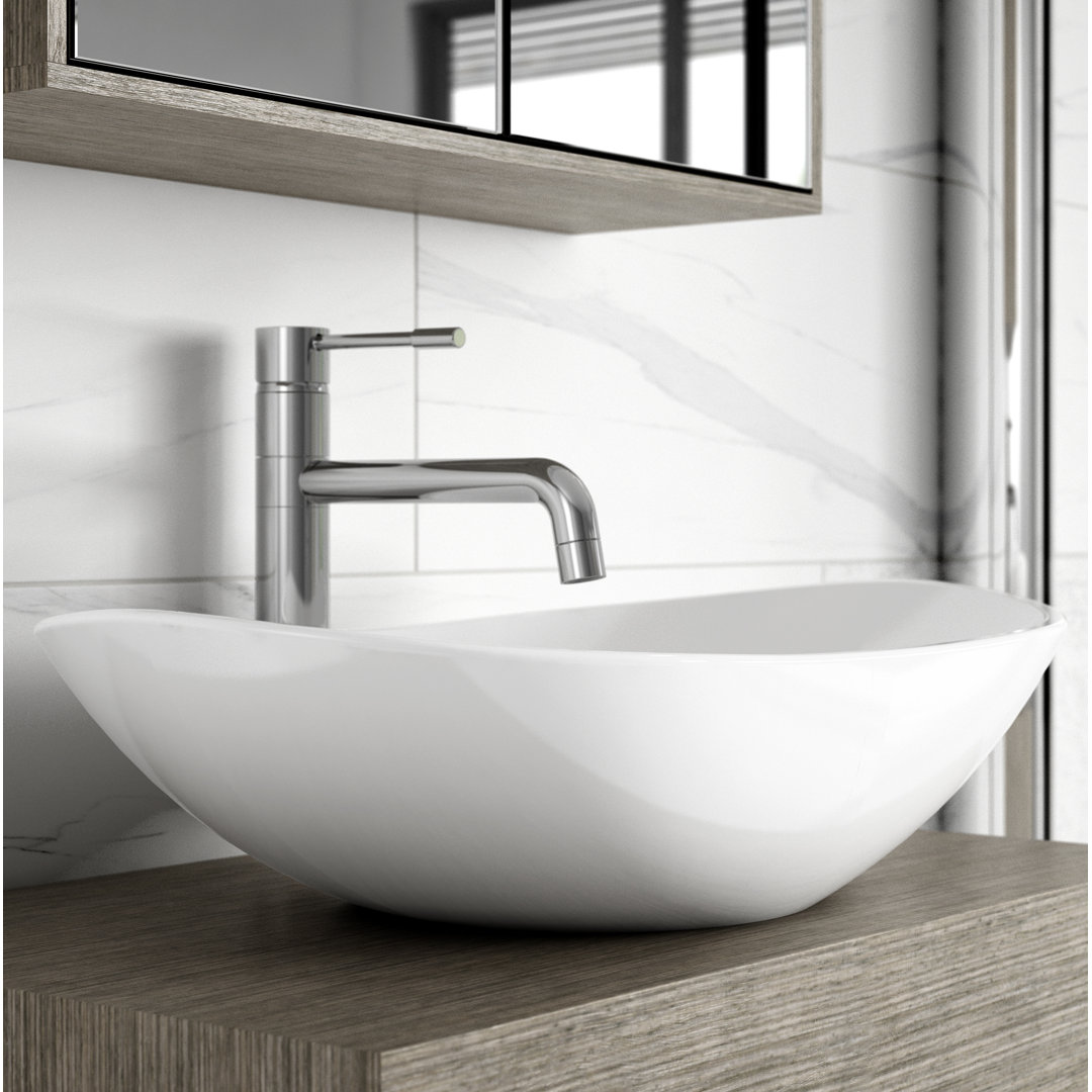 Hudson Reed 615mm White Vitreous China Oval Countertop Basin Bathroom Sink