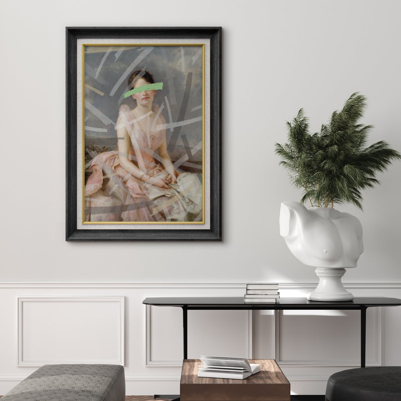 "Portrait de filles victoriennes rigolos" sur toile, Cadre noir de qualité supérieure, H 36 po x l 26 po
