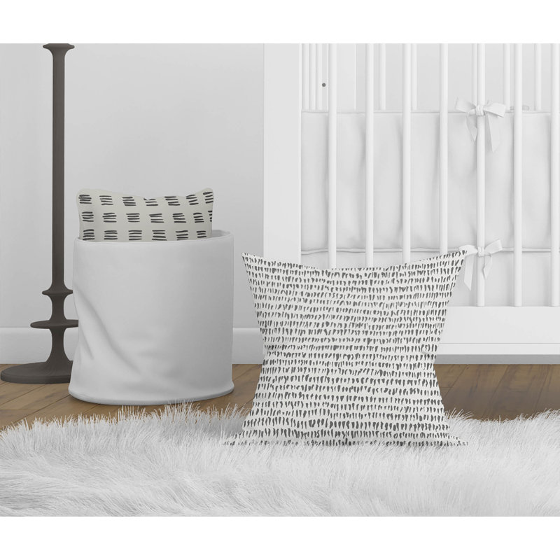 Crops Ivory Charcoal Throw Pillow, 20"H x 20"W