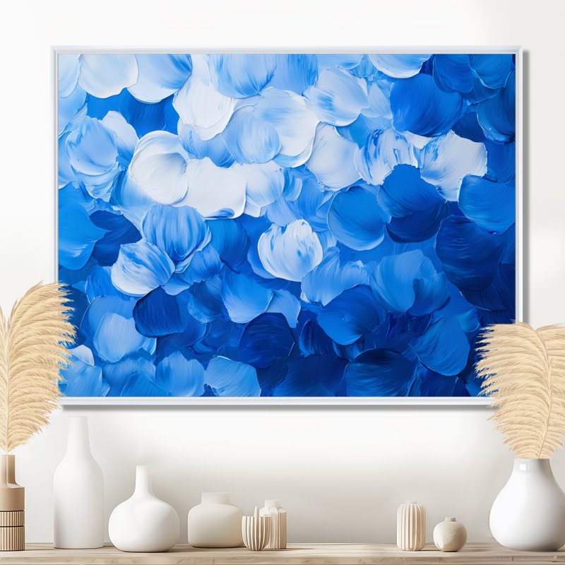Impression sur toile de marguerites aqua, Reproduction encadrée d'une seule photo sans pass, H 12 po x l 20 po, Blanc