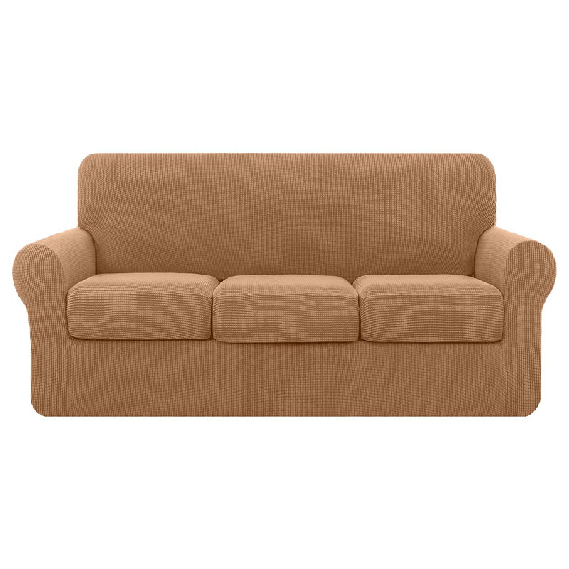 Housse moelleuse pour canapé, Mélange de polyester brun clair