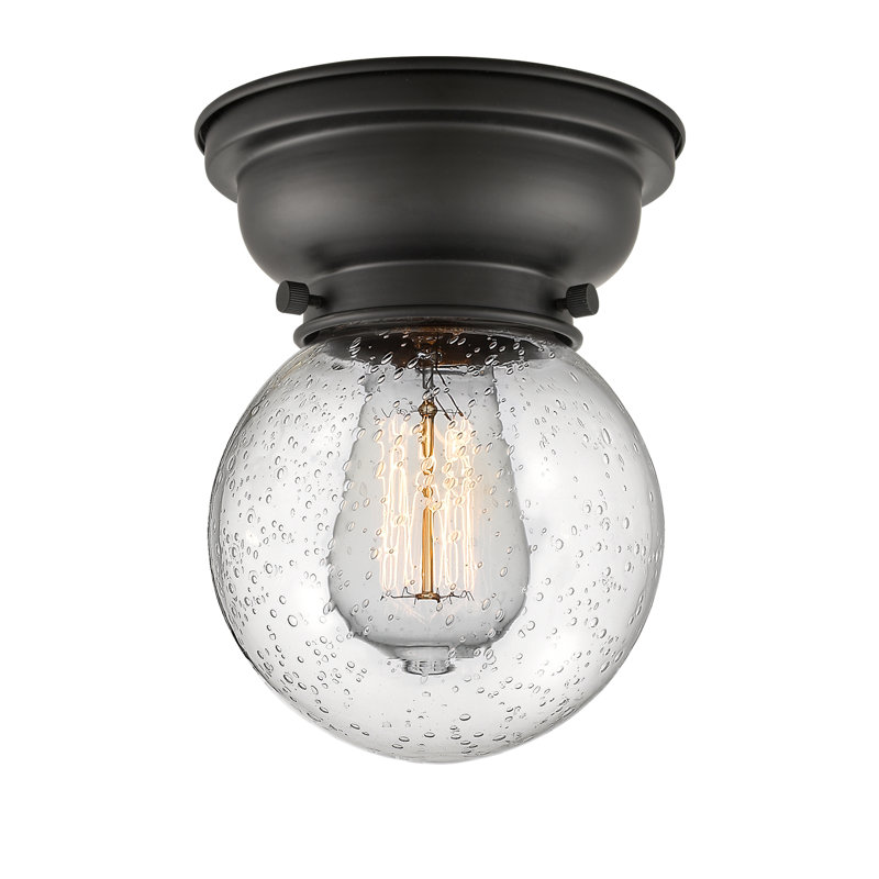 Plafonnier encastré en verre Lorri, Ampoule non incluse, Grainé, Noir mat