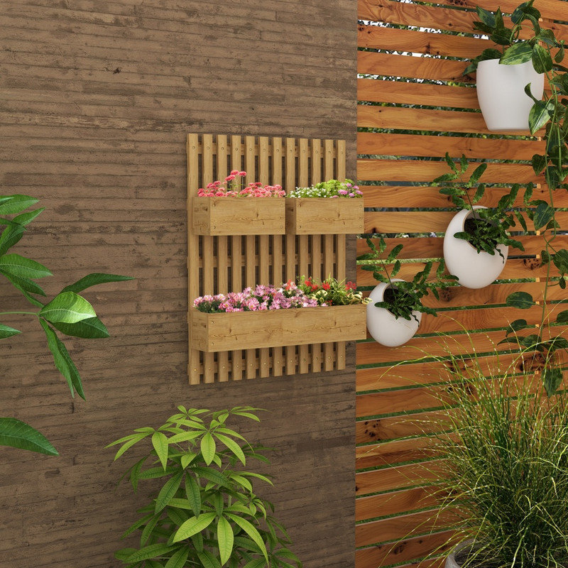 Wood Hanging Planter