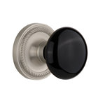 Rope Rosette with Black Porcelain Door Knob