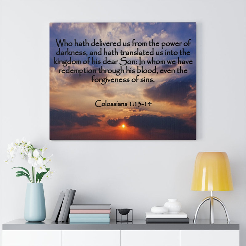 Into The Kingdom Of His Dear Son Colossians 1:13-14 - Wrapped Canvas Print, 30cm H x 41cm W
