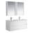 48'' Floating Bathroom Vanity Set with Double Ceramic Sinks & Medicine Cabinet, Soft-Close U-Shaped Drawers - Glossy White, All-Wood Construction-26910559